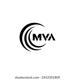 MVA logo. M V A design. White MVA letter. MVA, M V A letter logo design. Initial letter MVA linked circle uppercase monogram logo. M V A letter logo vector design. 