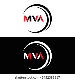MVA logo. M V A design. White MVA letter. MVA, M V A letter logo design. Initial letter MVA linked circle uppercase monogram logo. M V A letter logo vector design. 