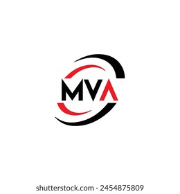 MVA logo. M V A design. White MVA letter. MVA, M V A letter logo design. Initial letter MVA linked circle uppercase monogram logo. M V A letter logo vector design. 