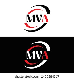 MVA logo. M V A design. White MVA letter. MVA, M V A letter logo design. Initial letter MVA linked circle uppercase monogram logo. M V A letter logo vector design. 