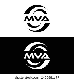 MVA logo. M V A design. White MVA letter. MVA, M V A letter logo design. Initial letter MVA linked circle uppercase monogram logo. M V A letter logo vector design. 