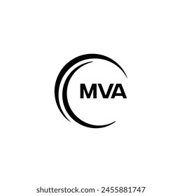 MVA logo. M V A design. White MVA letter. MVA, M V A letter logo design. Initial letter MVA linked circle uppercase monogram logo. M V A letter logo vector design. 