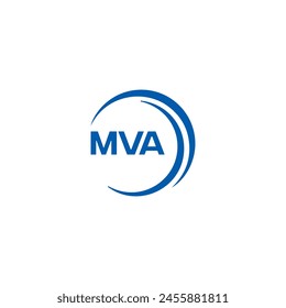 MVA logo. M V A design. White MVA letter. MVA, M V A letter logo design. Initial letter MVA linked circle uppercase monogram logo. M V A letter logo vector design. 