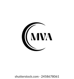 MVA logo. M V A design. White MVA letter. MVA, M V A letter logo design. Initial letter MVA linked circle uppercase monogram logo. M V A letter logo vector design. 