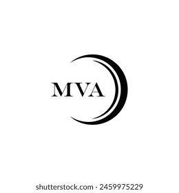 MVA logo. M V A design. White MVA letter. MVA, M V A letter logo design. Initial letter MVA linked circle uppercase monogram logo. M V A letter logo vector design. 