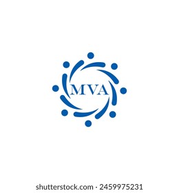 MVA logo. M V A design. White MVA letter. MVA, M V A letter logo design. Initial letter MVA linked circle uppercase monogram logo. M V A letter logo vector design. 