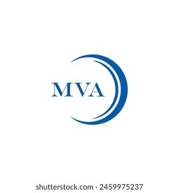 MVA logo. M V A design. White MVA letter. MVA, M V A letter logo design. Initial letter MVA linked circle uppercase monogram logo. M V A letter logo vector design. 