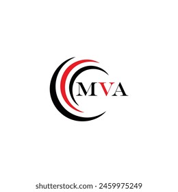 MVA logo. M V A design. White MVA letter. MVA, M V A letter logo design. Initial letter MVA linked circle uppercase monogram logo. M V A letter logo vector design. 