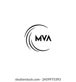 MVA logo. M V A design. White MVA letter. MVA, M V A letter logo design. Initial letter MVA linked circle uppercase monogram logo. M V A letter logo vector design. 