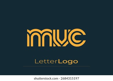 MVC Creative Unique Modern Letter Logo Design. Elegantes Monogramm-Logo-Design mit dekorativen Elementen und Typografie