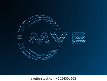 MVE baixo poli letra logotipo vetor design. MVE design de logotipo poli inferior. Logotipo poli baixo.