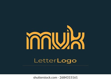 MVK Creative Unique Modern Letter Logo Design. Elegant Monogram Logo Design with Decorative Elements and Typography