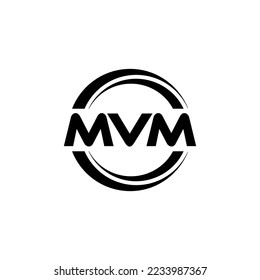 MVM letter logo design in illustration. Vector logo, calligraphy designs for logo, Poster, Invitation, etc.