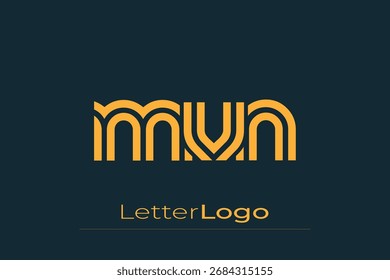 MVN Criativo Único Moderno Carta Logo Design. Elegante Monograma Logo Design com elementos decorativos e tipografia