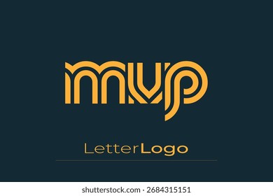 MVP Creative Unique Modern Letter Logo Design. Elegant Monogram Logo Design with Decorative Elements and Typography