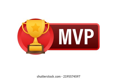 MVP Gold Medal Award On White Background. Vector Stock Illustration.