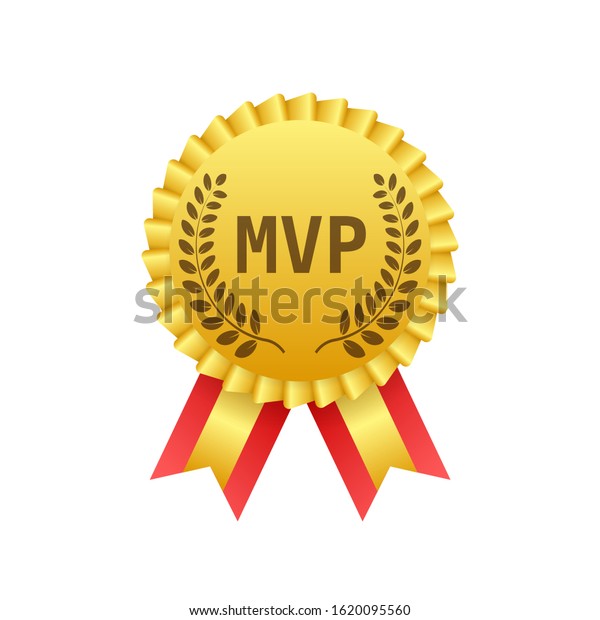 Mvp Gold Medal Award On White Stock Vector (Royalty Free) 1620095560