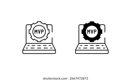 Diseño de icono MVP con fondo blanco Ilustración de stock