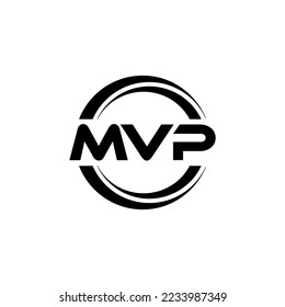 MVP letter logo design in illustration. Vector logo, calligraphy designs for logo, Poster, Invitation, etc.