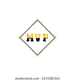 Design de logotipo de carta MVP na ilustração. Logotipo vetorial, projetos de caligrafia para logotipo, Poster, Convite, etc.