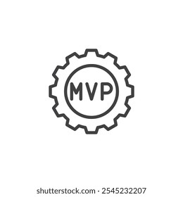 MVP line icon. linear style sign for mobile concept and web design. Minimum Viable Product outline vector icon. Early stage development symbol, logo illustration. Vector graphics