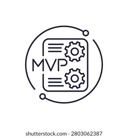 MVP line icon, Minimum Viable Product