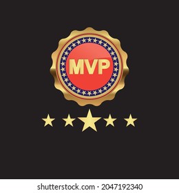 MVP Luxury Gold Medal Award. Vector Most Valuable Player Trophy Logo