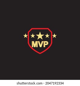 MVP Luxury Gold. Vector Most Valuable Player Trophy Logo