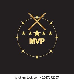 MVP Luxury Gold. Vector Most Valuable Player Trophy Logo