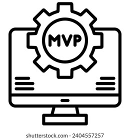 MVP (Minimum Viable Product) Icon line vector illustration