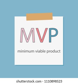 MVP minimum viable product written in a notebook paper- vector illustration