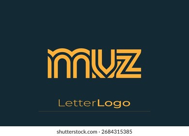 MVZ Creative Diseño de Logo de Letra Moderna Única. Diseño elegante del logotipo del monograma con los Elementos decorativos y la tipografía