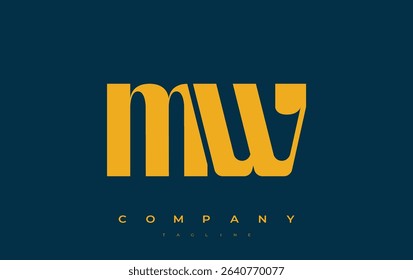 MW Abstract Geometric Logo Design. Modern and elegant logo design with simplistic typography elements, showcasing branding excellence.