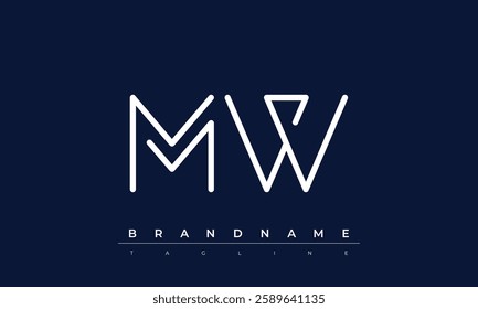 MW Abstract letter logo. This logo icon incorporate with abstract shape in the creative way