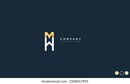 MW Alphabet letters Initials Monogram logo WM, M and W