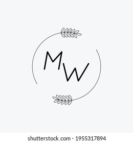 MW Beauty vector initial logo, handwriting logo of initial signature