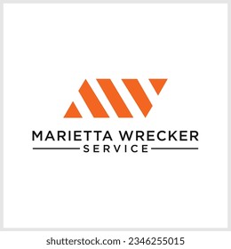 Diseño del logotipo del vector de negocios MW, diseño del logotipo de MW Creative, logotipo cooperativo, diseño del logotipo de píxeles coloridos