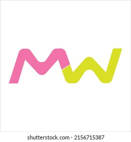 diseño de logotipo colorido mw en vector