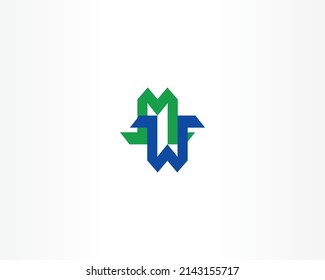 mw concept logo design icon
