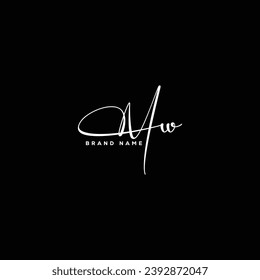 MW handwriting logo vector templates.  MW signature Calligraphy lettering Vector.