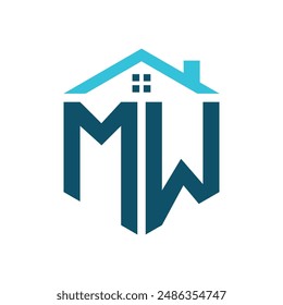 MW House Logo Design Template. Letter MW Logo for Real Estate, Construction or any House Related Business