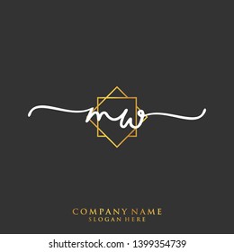 MW Initial handwriting logo template