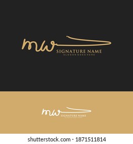 MW Initial letter handwriting and signature logo.