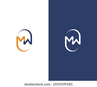 mw initial logo icob vector designs