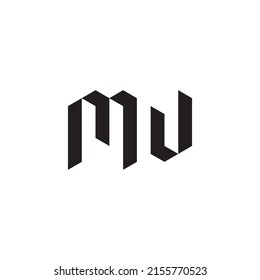 MW initial logo letters in high quality professional design that will print well across any print media