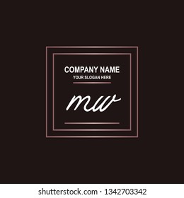 MW initial signature logo. handwriting logo template vector,