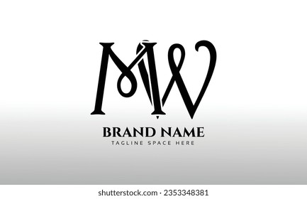 MW initials letter logo design template