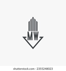 MW initials Real Estate Logo stock illustration. Logo vector