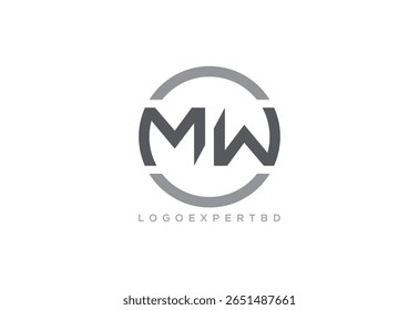 MW Latter Diseño de Logo. Vector