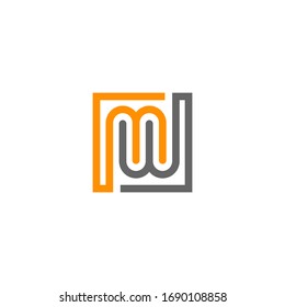 MW Letter abstract Line Logo Design Vector Template